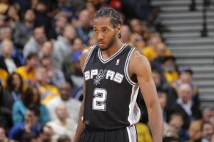 San Antonio Spurs' forward Kawhi LeonardPhoto credit: Rocky Widner/Getty Images
