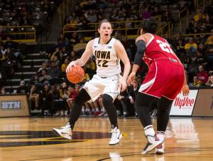 Former Iowa guard and first-round Atlanta Dream draft pick Samantha Logic (left)Photo credit: Iowa Athletics