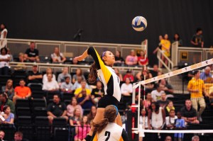 Kennesaw State volleyball middle Liesl EngelbrechtPhoto credit: Kennesaw State Athletics / Greg Ranallo