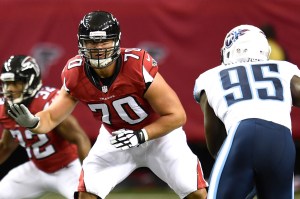 ; Atlanta Falcons offensive tackle Jake Matthews (70)Photo credit: Dale Zanine-USA TODAY Sports