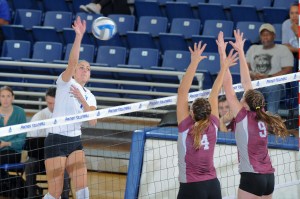 Georgia State volleyball outside hitter Kristina Stinson (left)Photo credit: Georgia State Athletics