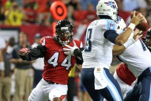 Atlanta Falcons defensive lineman Vic Beasley (44)Photo credit:  Jason Getz-USA TODAY Sports